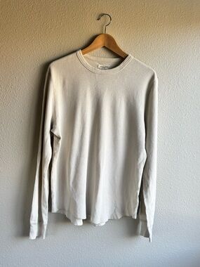 Buck Mason Cream Ribbed Thermal Long Sleeve